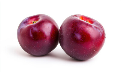 Obraz premium fresh plums composition, isolated on a white background