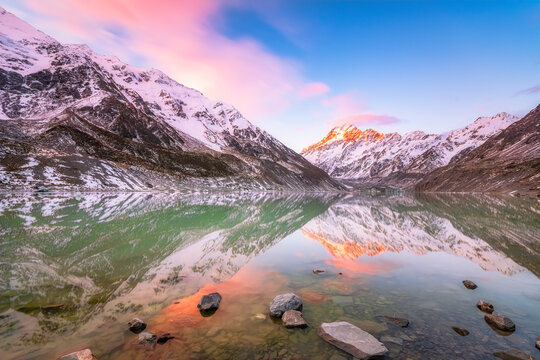New Zealand, South Island, Scenic mountainous landscape