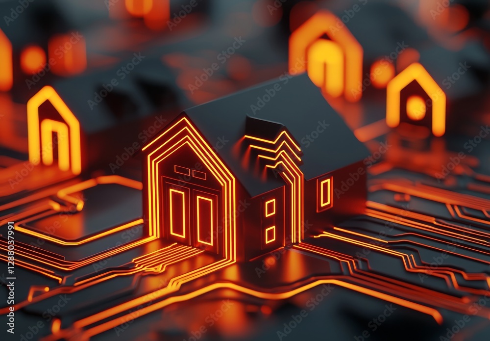 Poster the concept of a smart city is represented by abstract lines and dots connected with gradient lines,