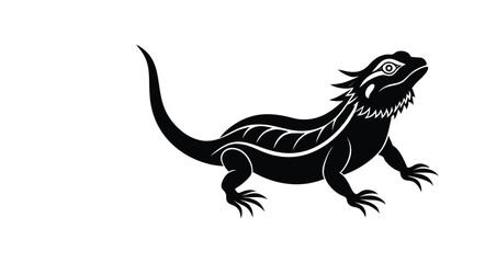 Bearded Dragon Silhouette Vector Design
