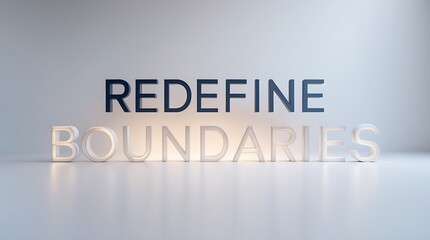 Redefine boundaries with bold typography on a minimal background for creative spaces
