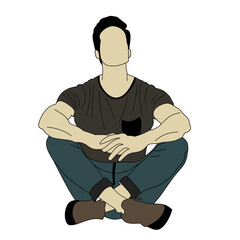 man sitting on the floor