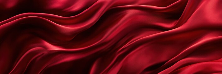 Obraz premium Luxurious flowing red silk fabric with elegant waves and rich texture