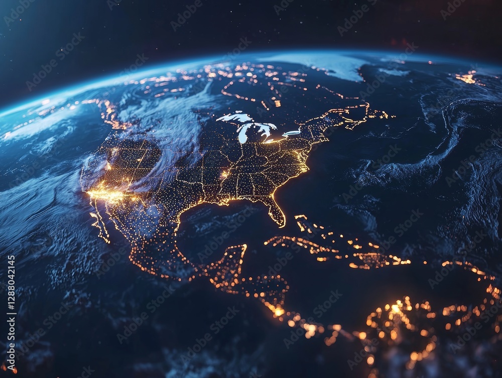 Poster the pattern of global networking for communication and digital transformation is driven by ai on ear