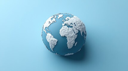Fototapeta premium Light Blue Earth Model on Pastel Background