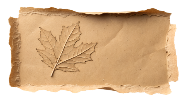 piece of brown paper Brown paper torn or ripped pieces cardboard isolated transparent background 