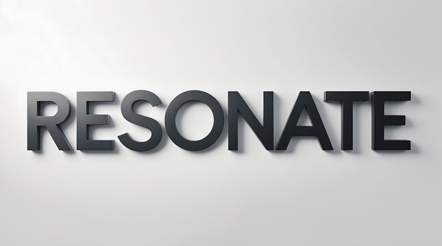 The term resonate is displayed prominently in bold letters against a neutral background, highlighting its significance in various contexts