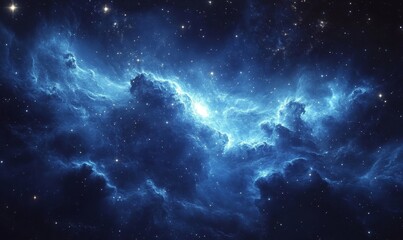 Cosmic Blue Abstract Background, Generative AI