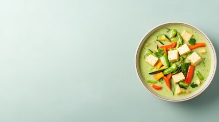 Fresh, colorful dish featuring tofu and vibrant vegetables in li