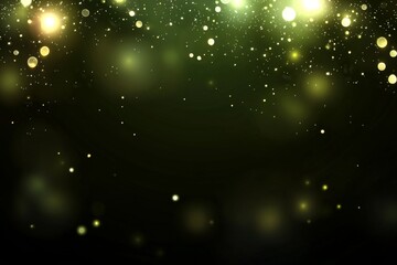 Obraz premium Christmas light decorations shine brightly on a winter night with a new year background, accompanied by gold confetti and bokeh-colored ornaments, including glass balls and tree decorations