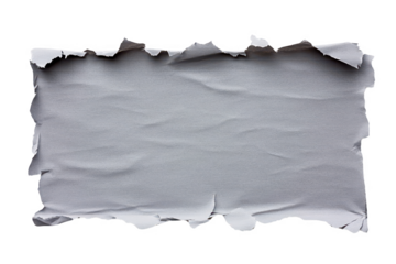 Torn Paper Texture Overlay Detail on Transparent Background White And Grey Design Element