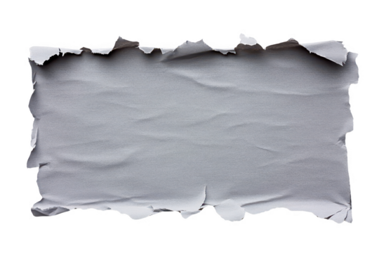 Torn Paper Texture Overlay Detail on Transparent Background White And Grey Design Element