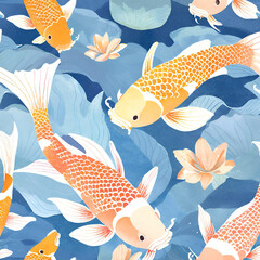 seamless pattern with fishes