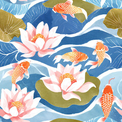 seamless pattern with fishes