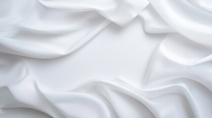 Naklejka premium Elegant white fabric with smooth, flowing folds creating a soft, abstract background texture.
