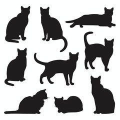 cat silhouette Vector of a cat on white background