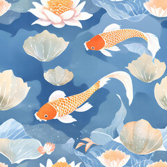 seamless pattern with fishes