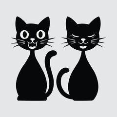 cat silhouette Vector of a cat on white background