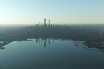 Obraz premium Philadelphia's financial downtown area is shown in an aerial panorama city view during the daytime in Pennsylvania, USA, where a startup company is launching a project to find, develop, and validate