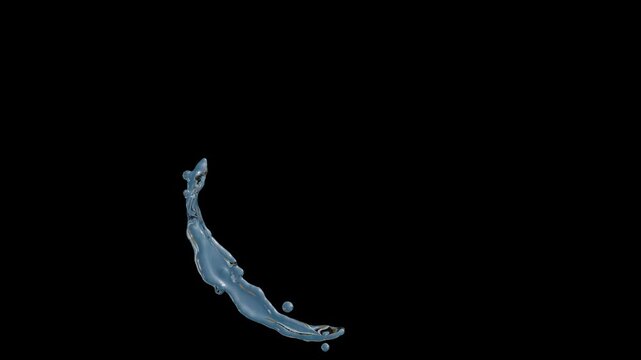 Animation of a blue liquid that moves smoothly in a circle on a black.