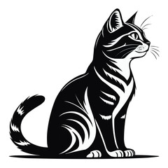 cat silhouette Vector of a cat on white background