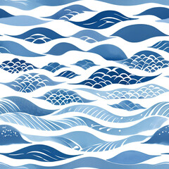 sea waves seamless pattern