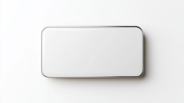 Minimalist empty white metal tin on a plain background, perfect for branding and mockup designs.
