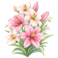 Colorful Spring Flowers Clipart, Botanical Graphics, Floral graphics for digital design