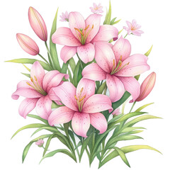 Obraz premium Colorful Spring Flowers Clipart, Botanical Graphics, Floral graphics for digital design