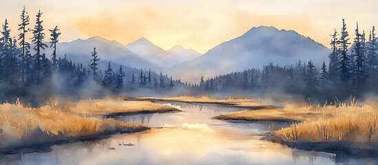 Fototapeta premium Misty Mountain Sunrise (1)