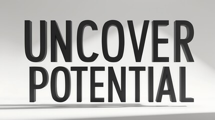 Dynamic typography showcasing the phrase uncover potential in bold letters