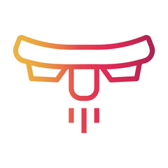 flying skater Line Gradient Icon