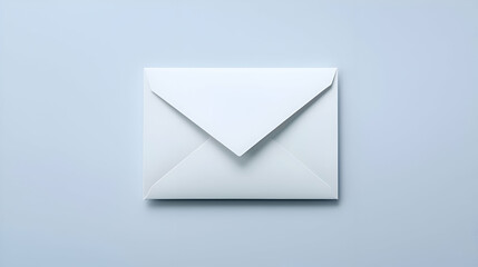 White Envelope on Light Blue Background