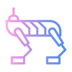 robot dog Line Gradient Icon