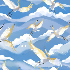 seamless pattern with birds
