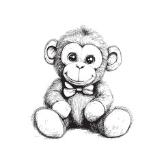 Obraz premium Hand drawn plush monkey - Toy monkey