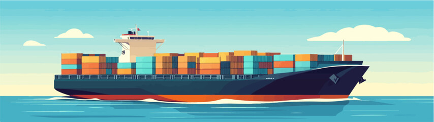 Illustration of a cargo ship.