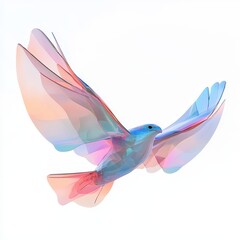 Fototapeta premium A 3D rendering of an eagle shape with holographic textures