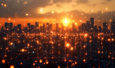 Fototapeta premium Abstract Digital Circuitry with Lights, Generative AI