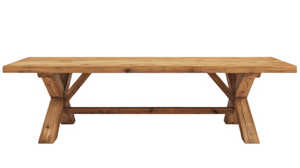 Rustic wooden table designed for outdoor gatherings in a natural setting, perfect for family meals and celebrations