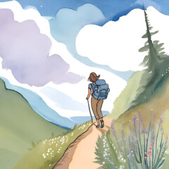 hiking in the mountains