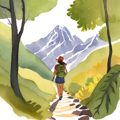 hiking in the mountains