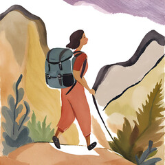 hiking in the mountains