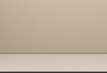 Beige background studio room abstract shadow on wall floor blur cement, podium minimal cosmetic presentation, cement empty backdrop platform stage table loft scene mockup table plant texture.