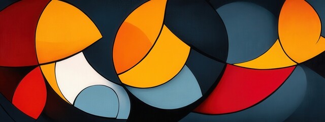 Fototapeta premium Abstract Colorful Design with Curved Shapes and Dynamic Composition in Bold Hues and Smooth Lines