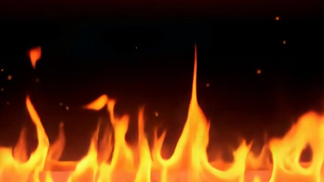Fiery Flame Background Loop Intense Fire Animation Video