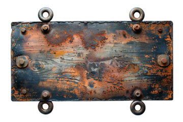Rustic Metal Plate: A Textured Masterpiece of Corrosion and Time
