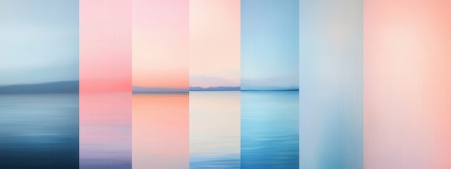 Obraz premium Serene Abstract Pastel Landscape with Soft Gradient Colors and Tranquil Reflections on Water Surface