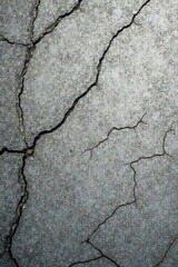 Obraz premium Cracked and pitted concrete, aged gray Abstract backdrop , surface texture, monochrome
