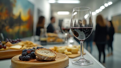 Wine and Cheese Tasting at an Art Gallery